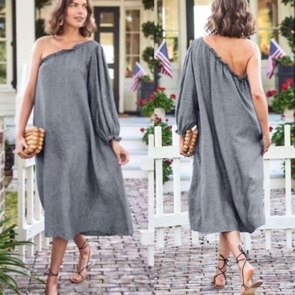 LAKE- One-Shoulder Dress